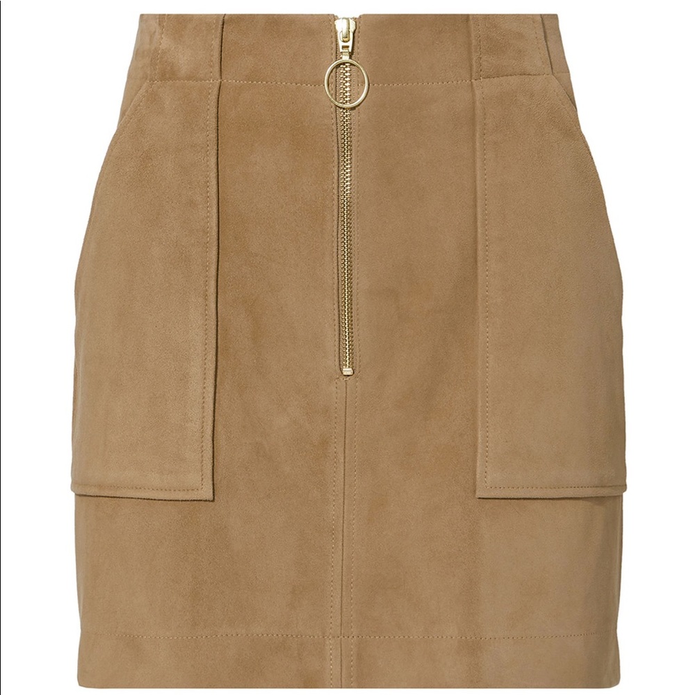 Intermix suede mini skirt